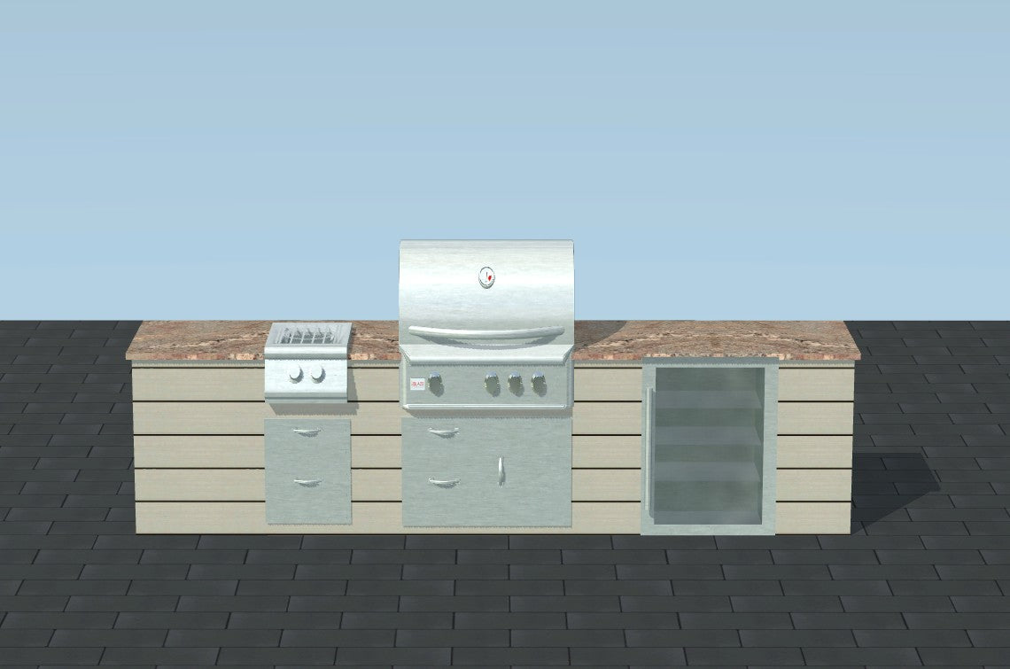 Modern Blaze outdoor kitchen island